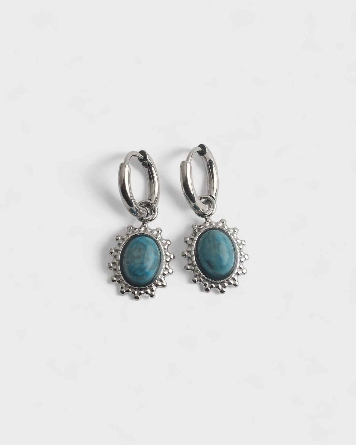 Luna – Pendientes de Piedra Natural – Acero Inoxidable