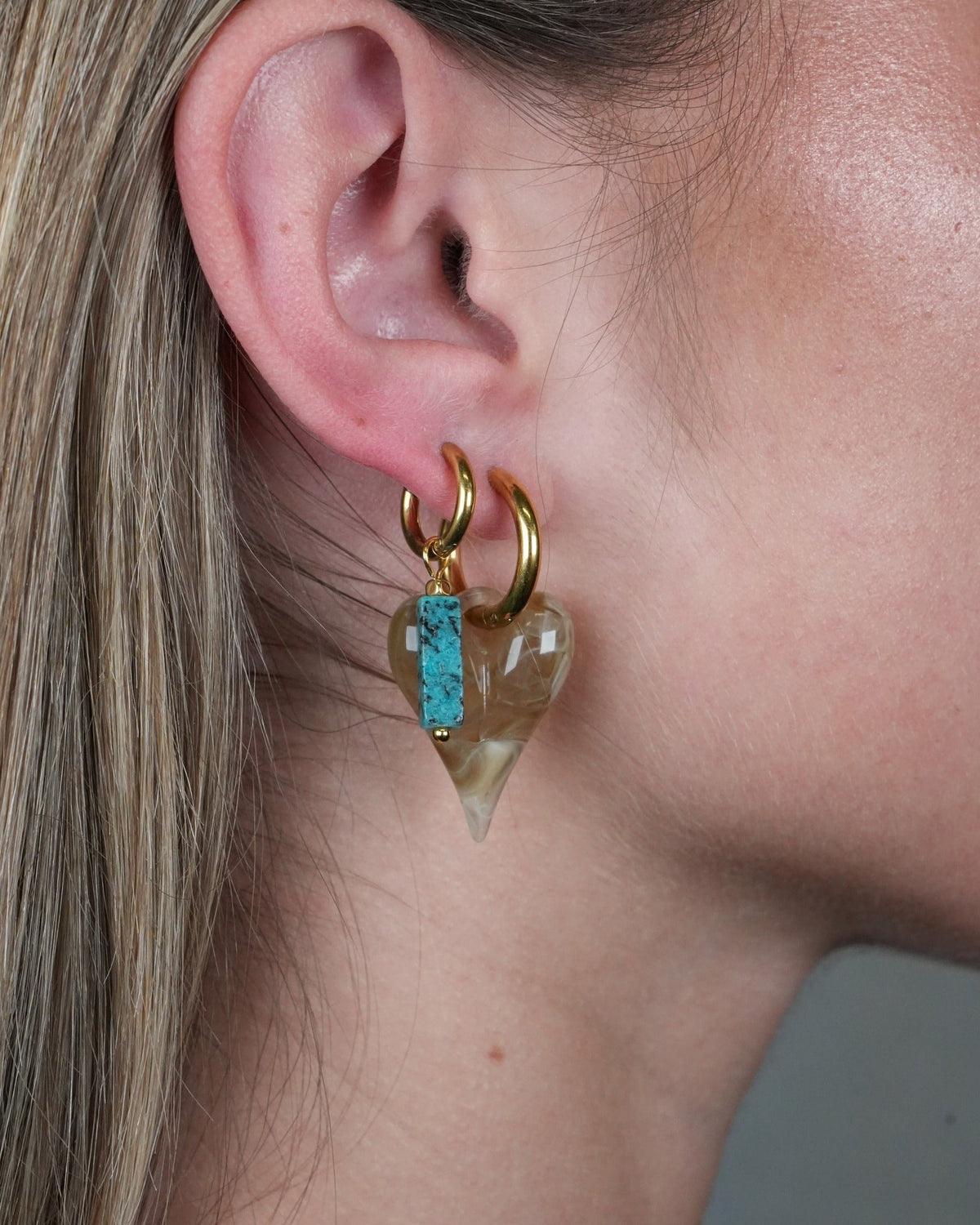 Dora - Pendientes - Piedra natural - Acero inoxidable
