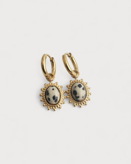 Luna – Pendientes de Piedra Natural – Acero Inoxidable