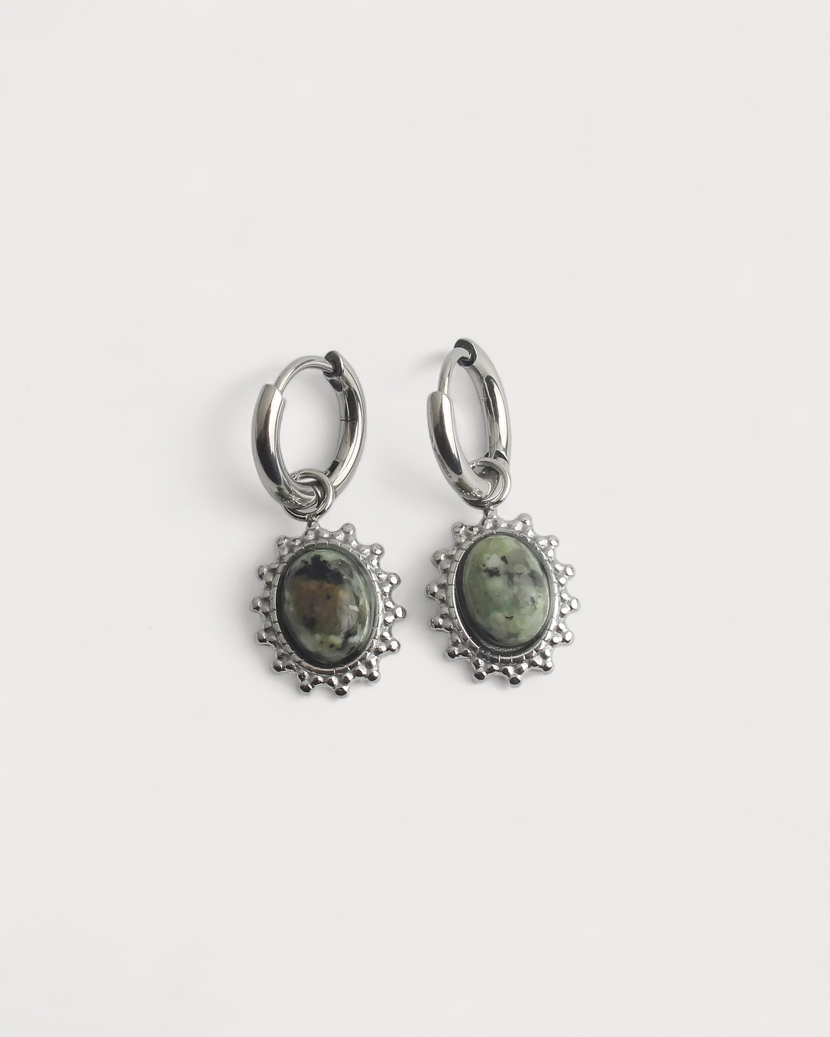 Luna – Pendientes de Piedra Natural – Acero Inoxidable