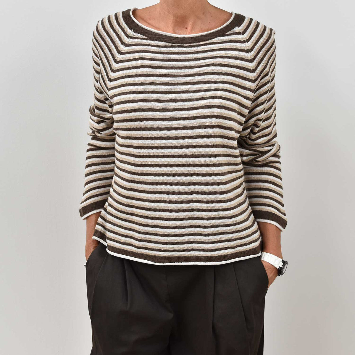 Jersey Rayas Finas – Marrón