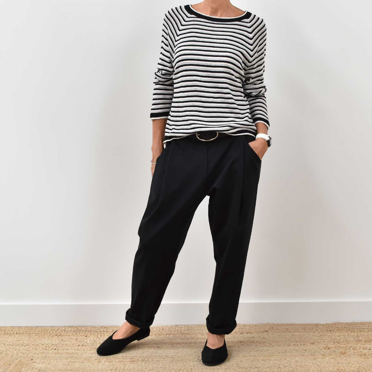 Jersey Rayas Finas – Negro