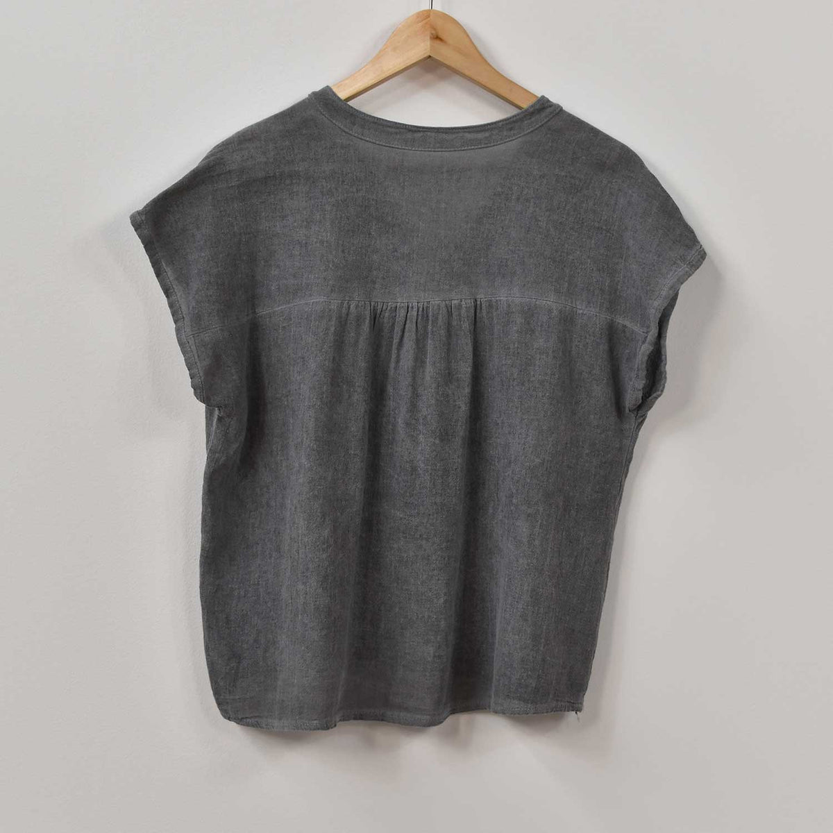 Blusa Botones Algodón – Gris
