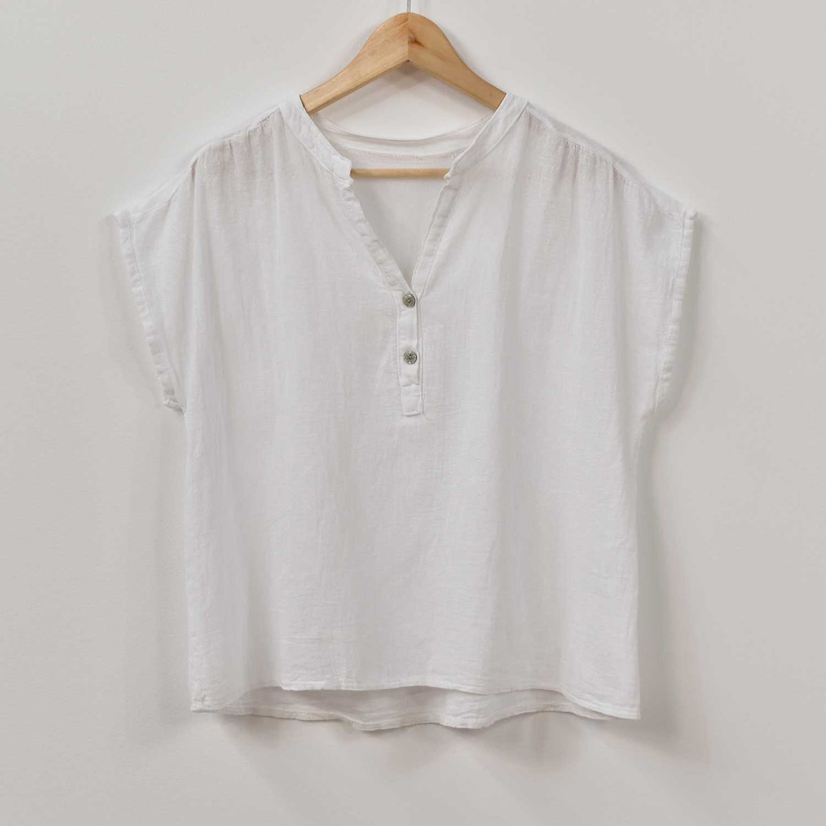 Blusa Botones Algodón – Blanca