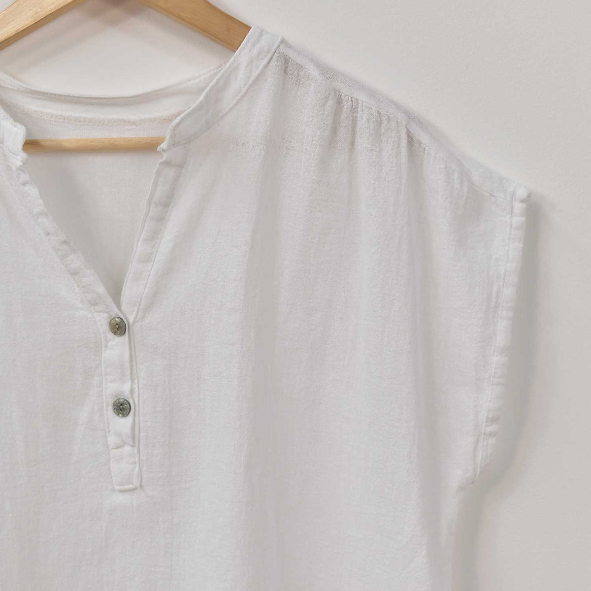 Blusa Botones Algodón – Blanca