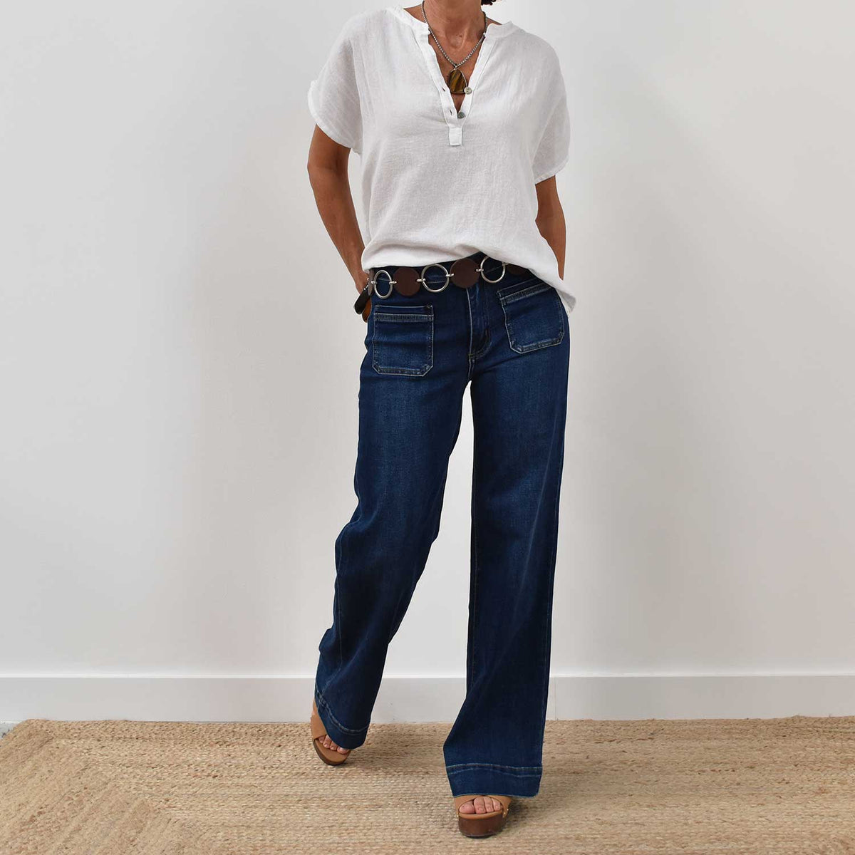 Blusa Botones Algodón – Blanca