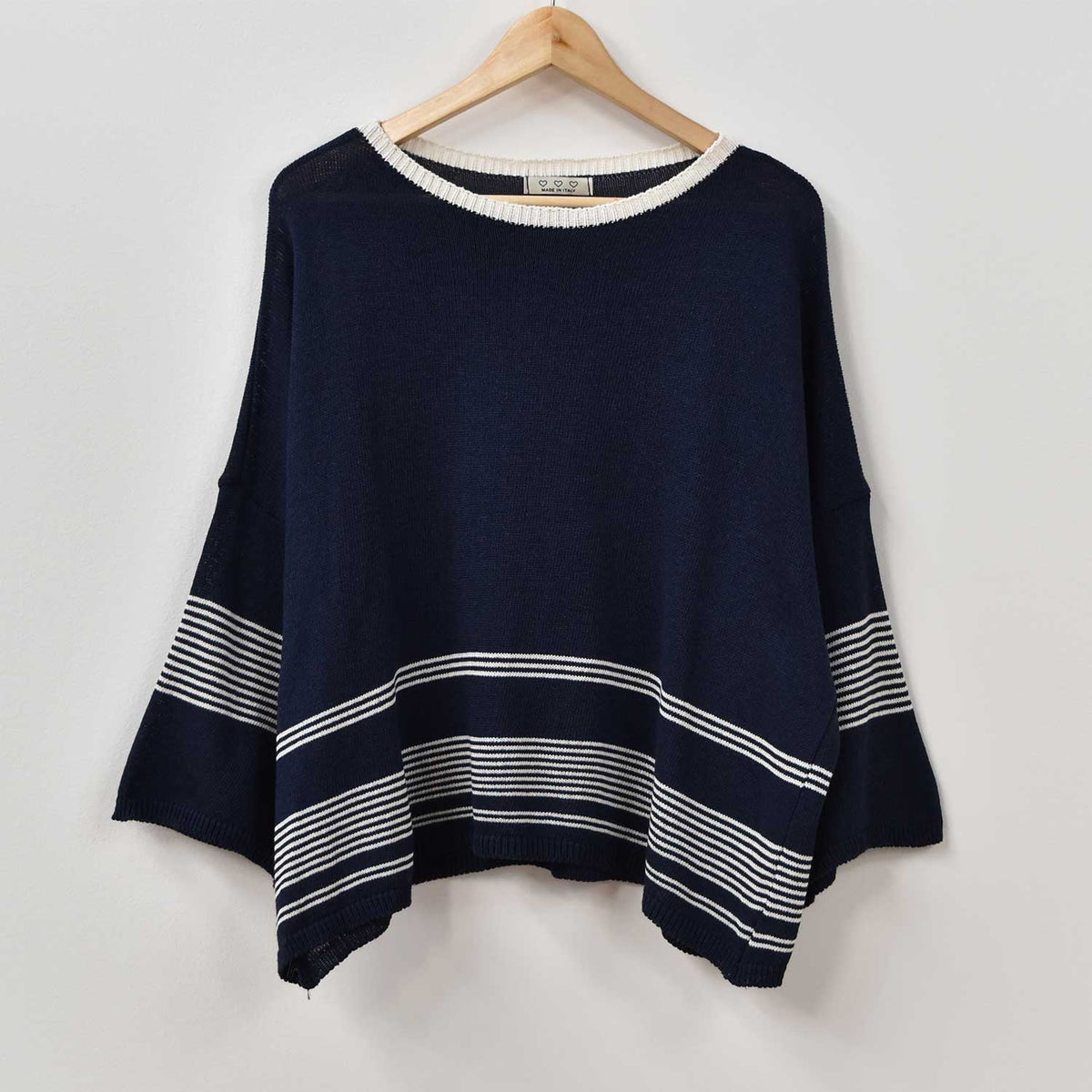 Jersey Oversize Cuello Barco – Marino