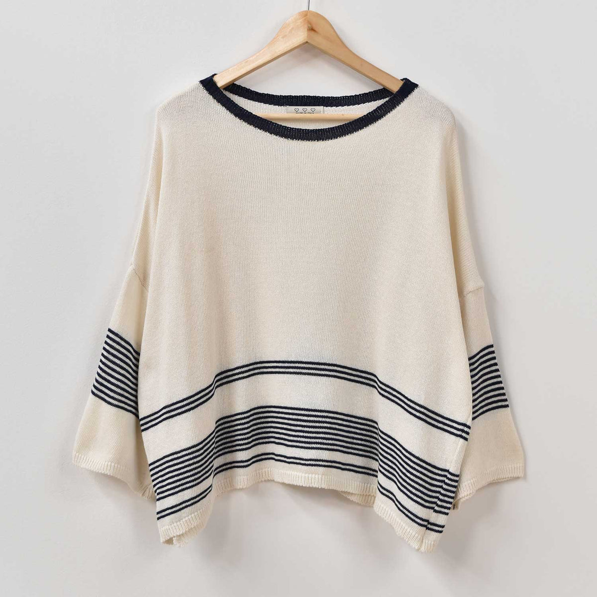 Jersey Oversize Cuello Barco – Crudo