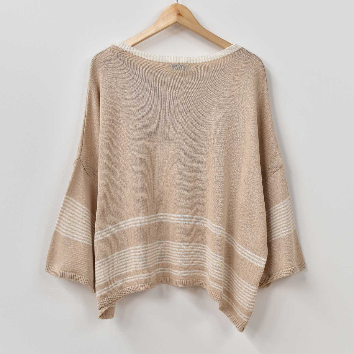 Jersey Oversize Cuello Barco – Beige