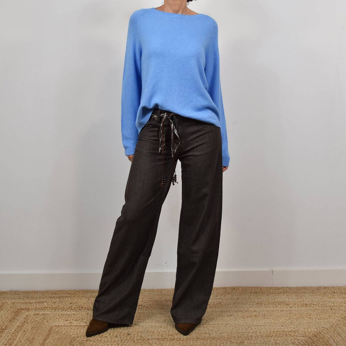 Jersey Canalé Fino – Azul