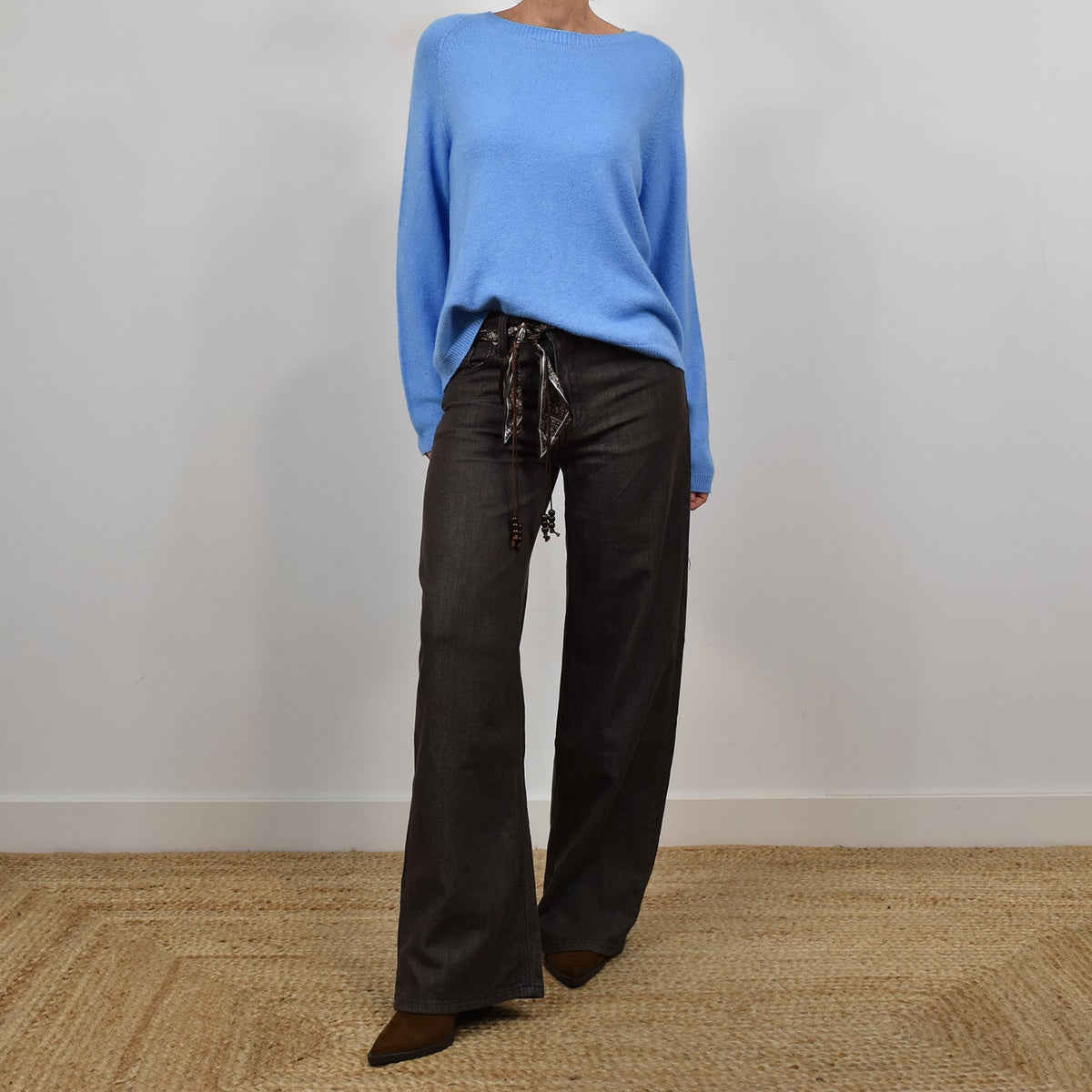 Jersey Canalé Fino – Azul