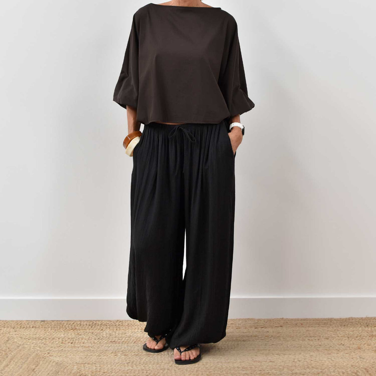 Blusa Abullonada Chic – Marrón