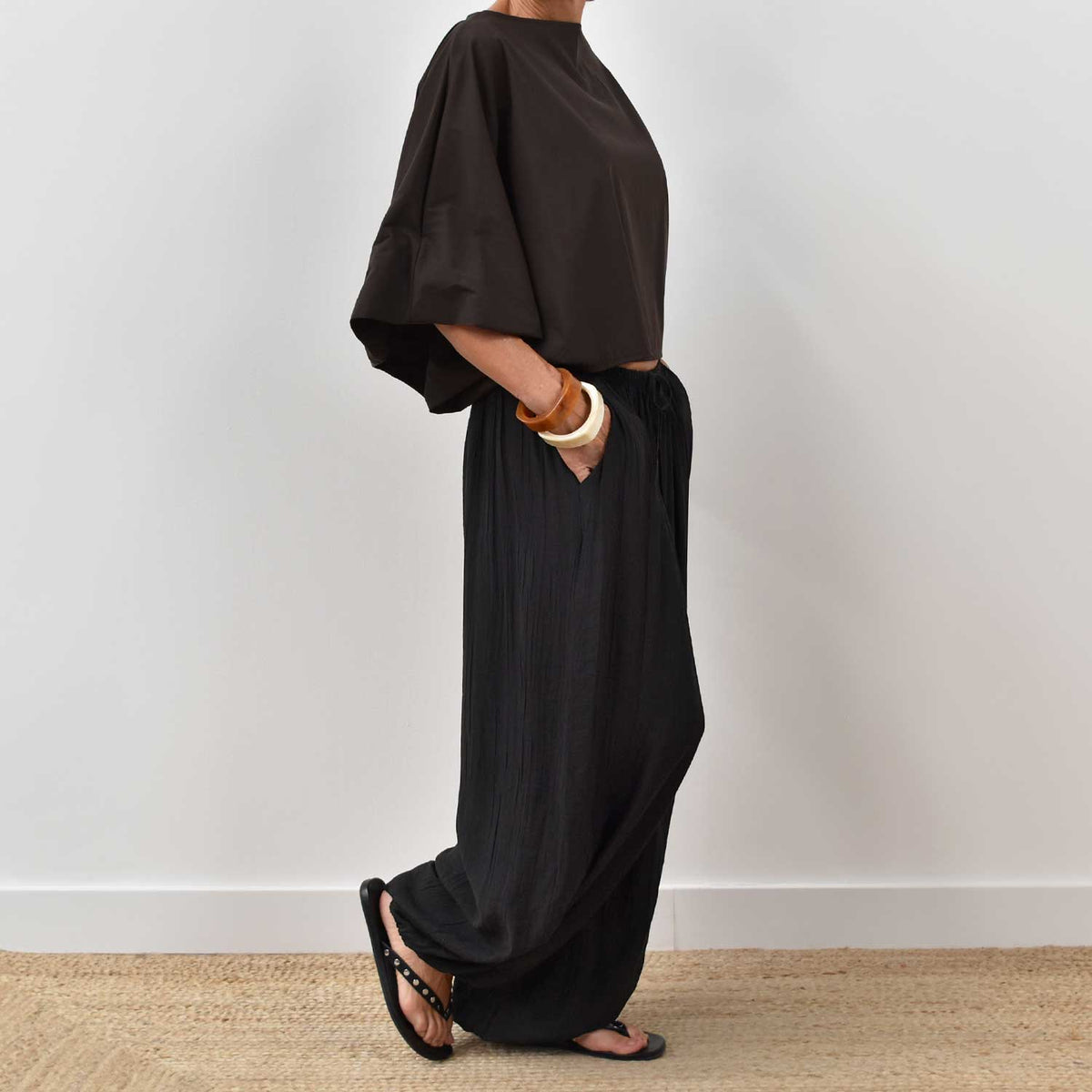 Blusa Abullonada Chic – Marrón