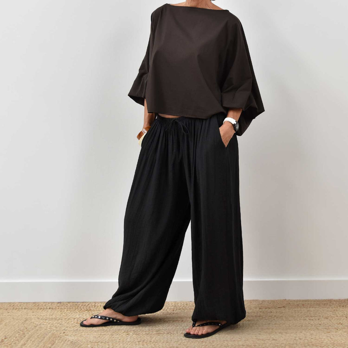 Blusa Abullonada Chic – Marrón