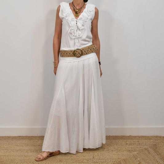 Falda larga blanca