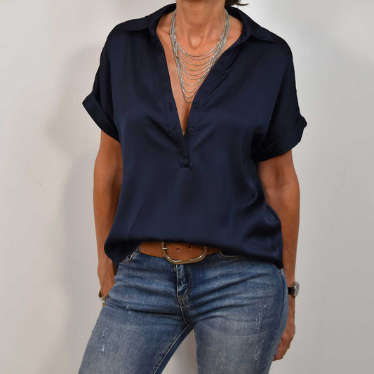 Blusa Satinada Elegance – Marino