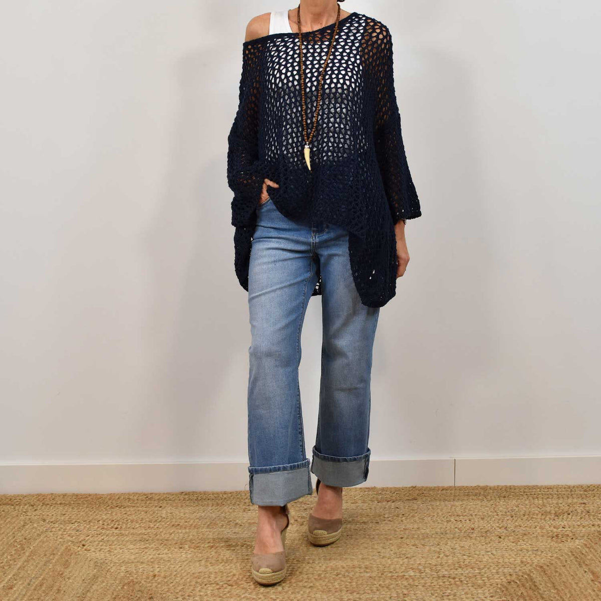 Maxi Jersey Calado Pico – Marino