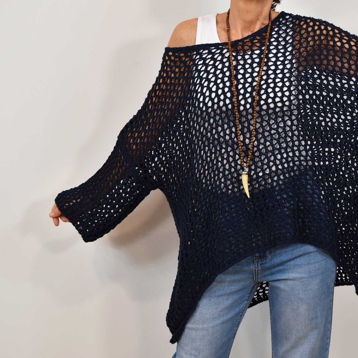 Maxi Jersey Calado Pico – Marino
