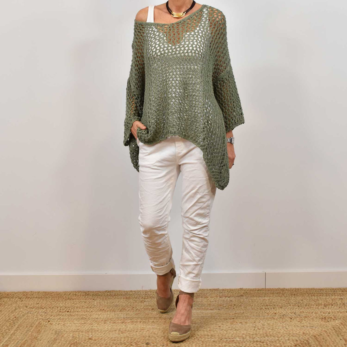 Maxi Jersey Calado Pico – Kaki