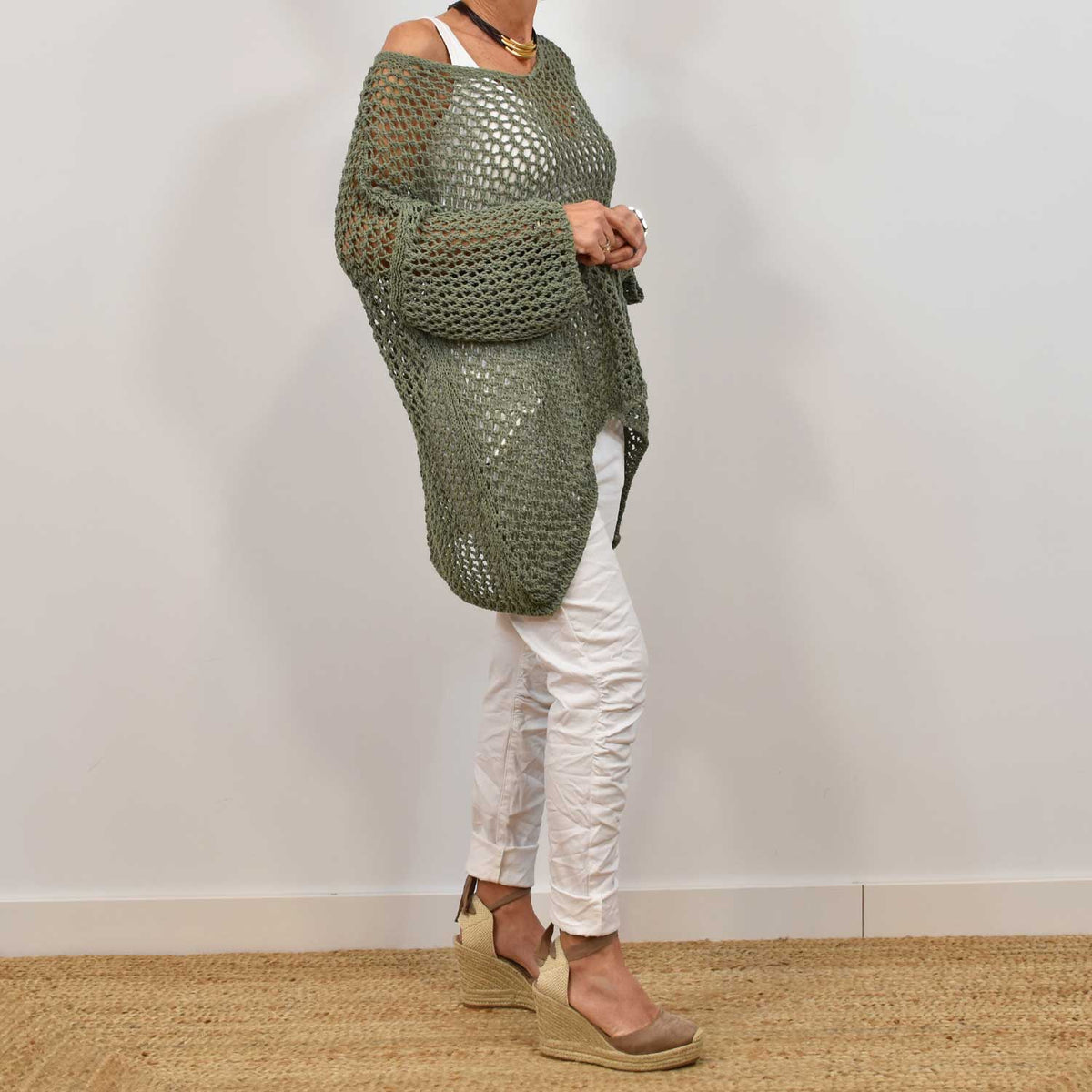 Maxi Jersey Calado Pico – Kaki