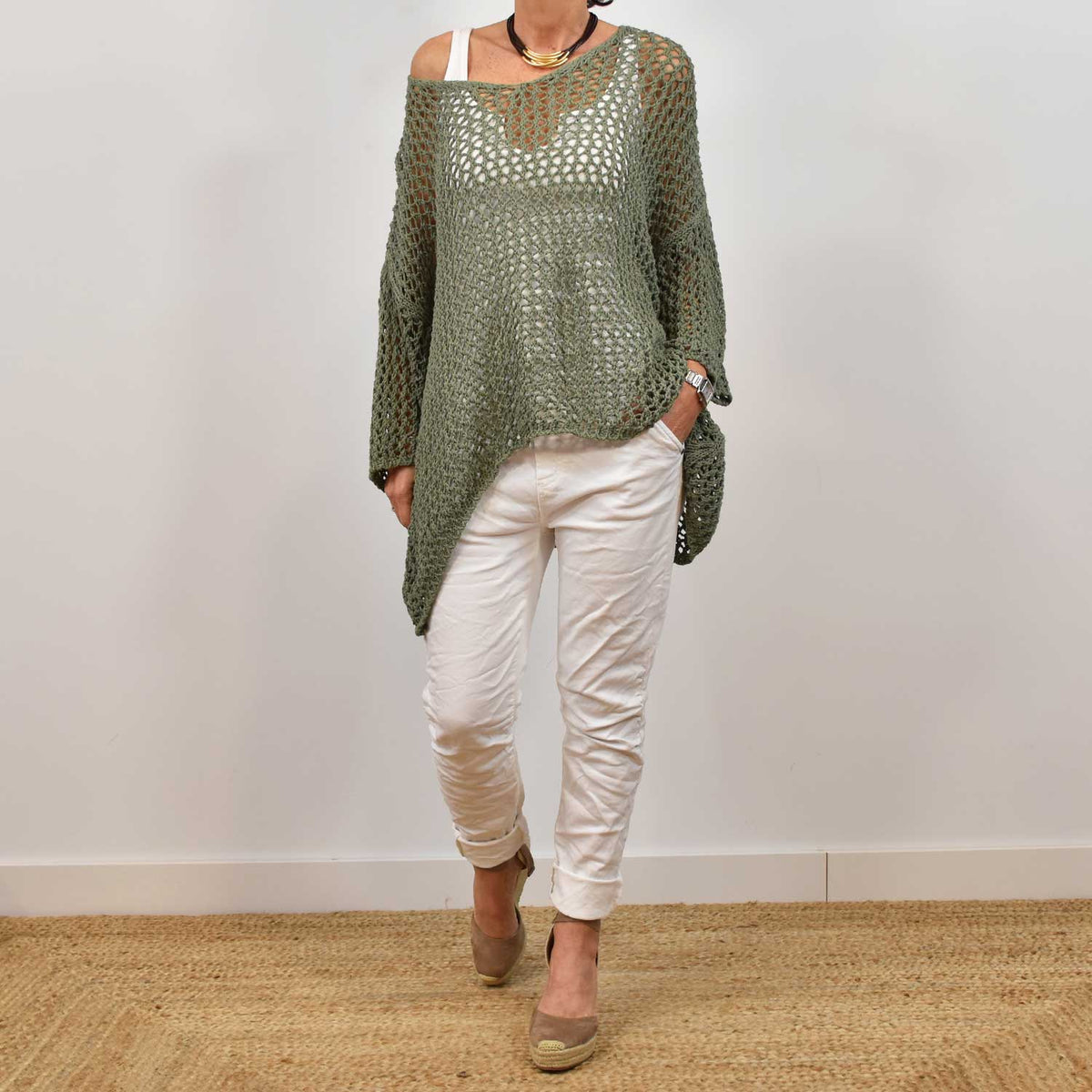 Maxi Jersey Calado Pico – Kaki