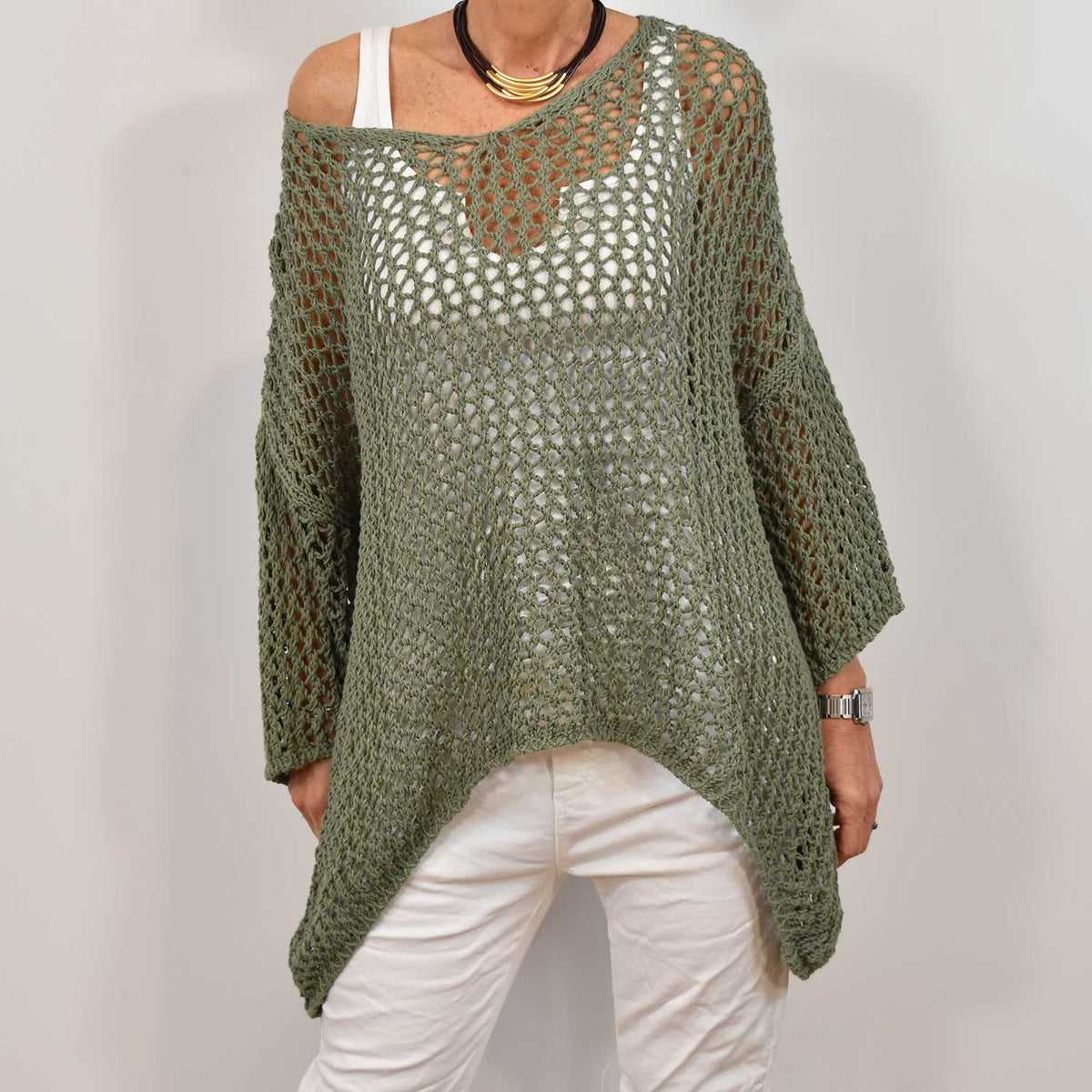 Maxi Jersey Calado Pico – Kaki