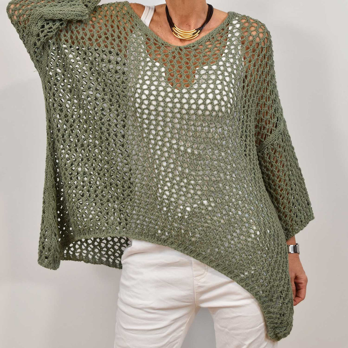 Maxi Jersey Calado Pico – Kaki