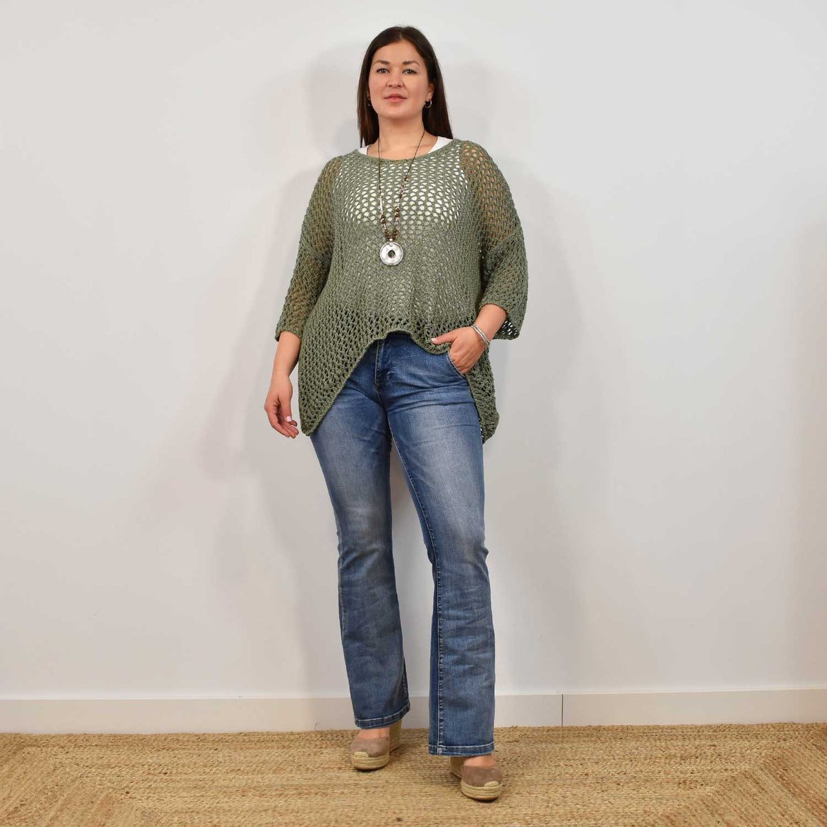 Maxi Jersey Calado Pico – Kaki