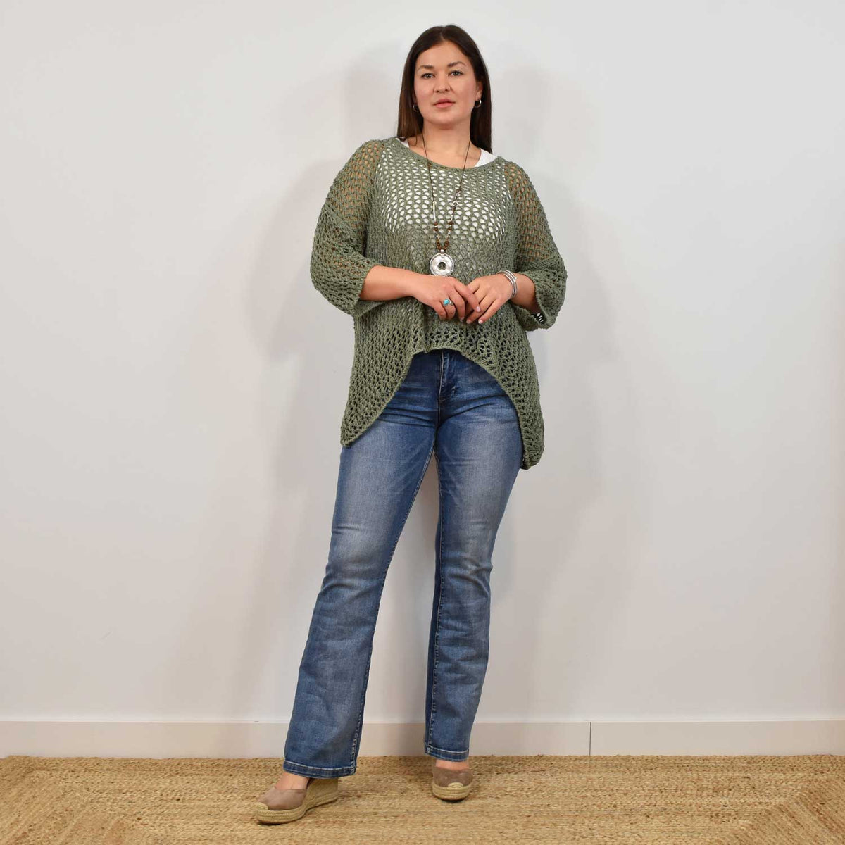 Maxi Jersey Calado Pico – Kaki