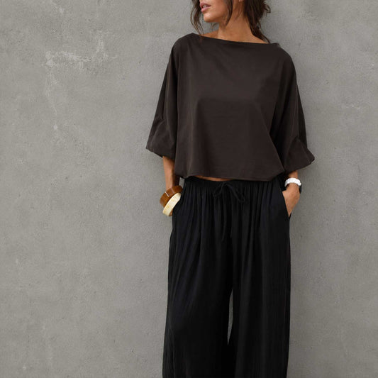 Blusa Abullonada Chic – Marrón