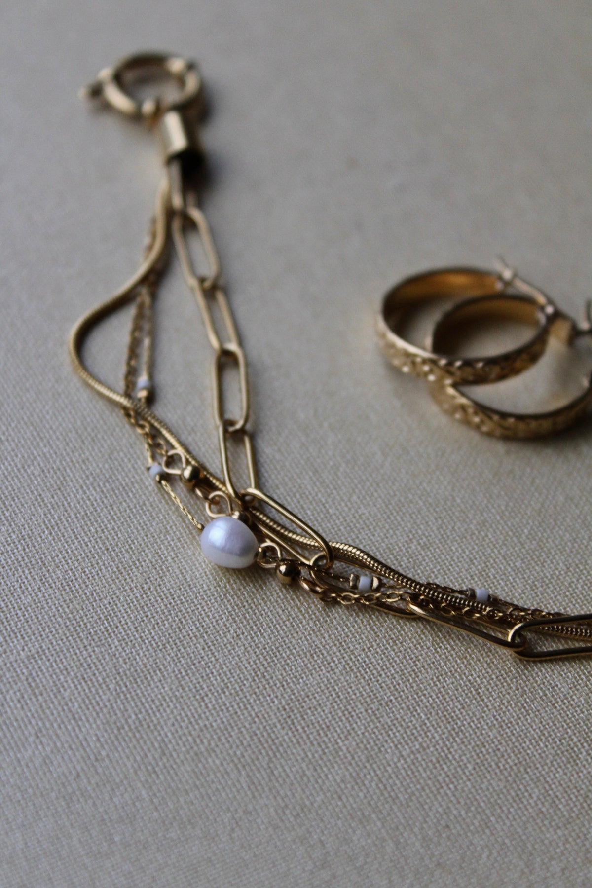 Eloise - Pulsera - Piedra natural - 4 capas - Acero inoxidable
