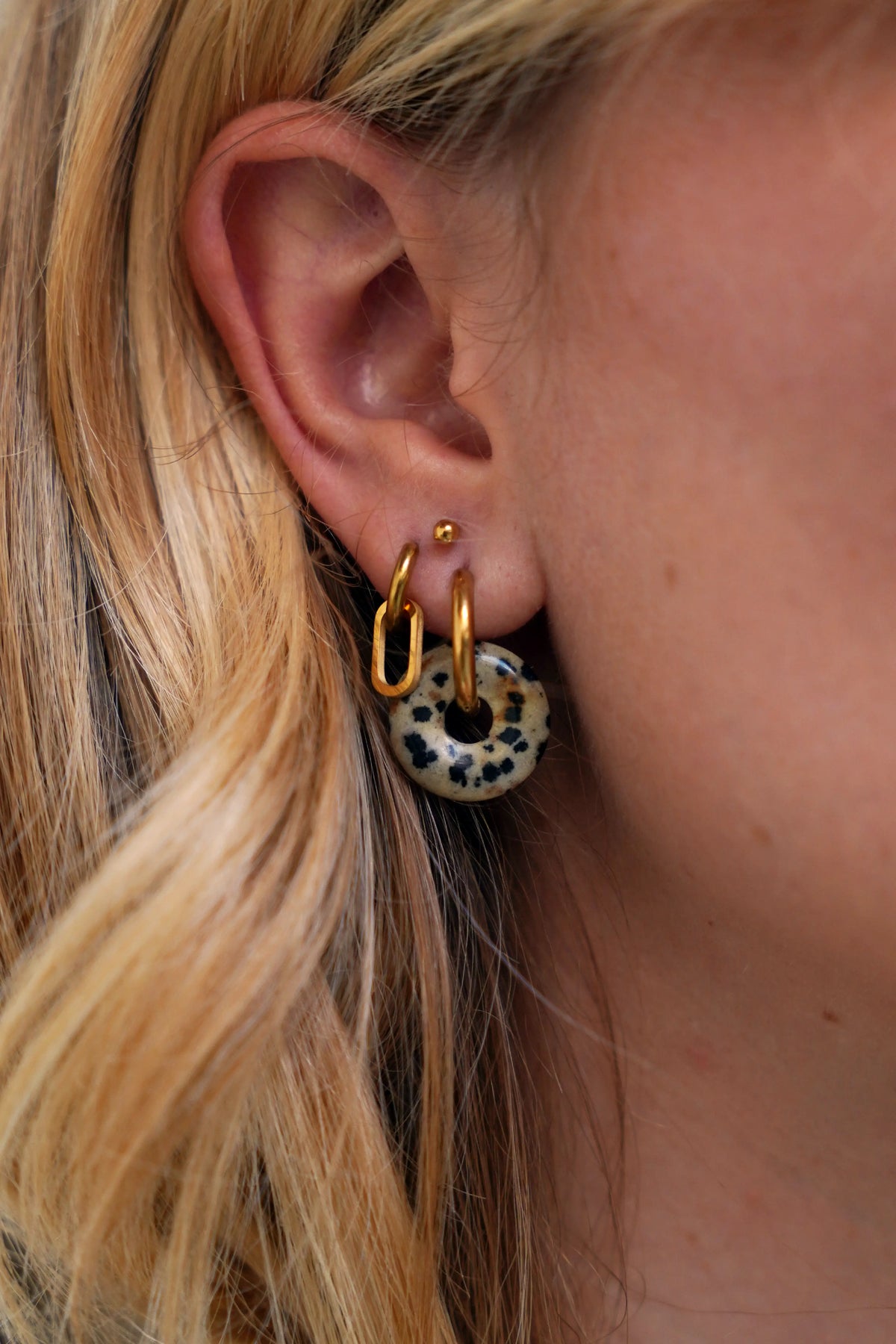 Femme - Pendientes - Piedra natural - Acero inoxidable