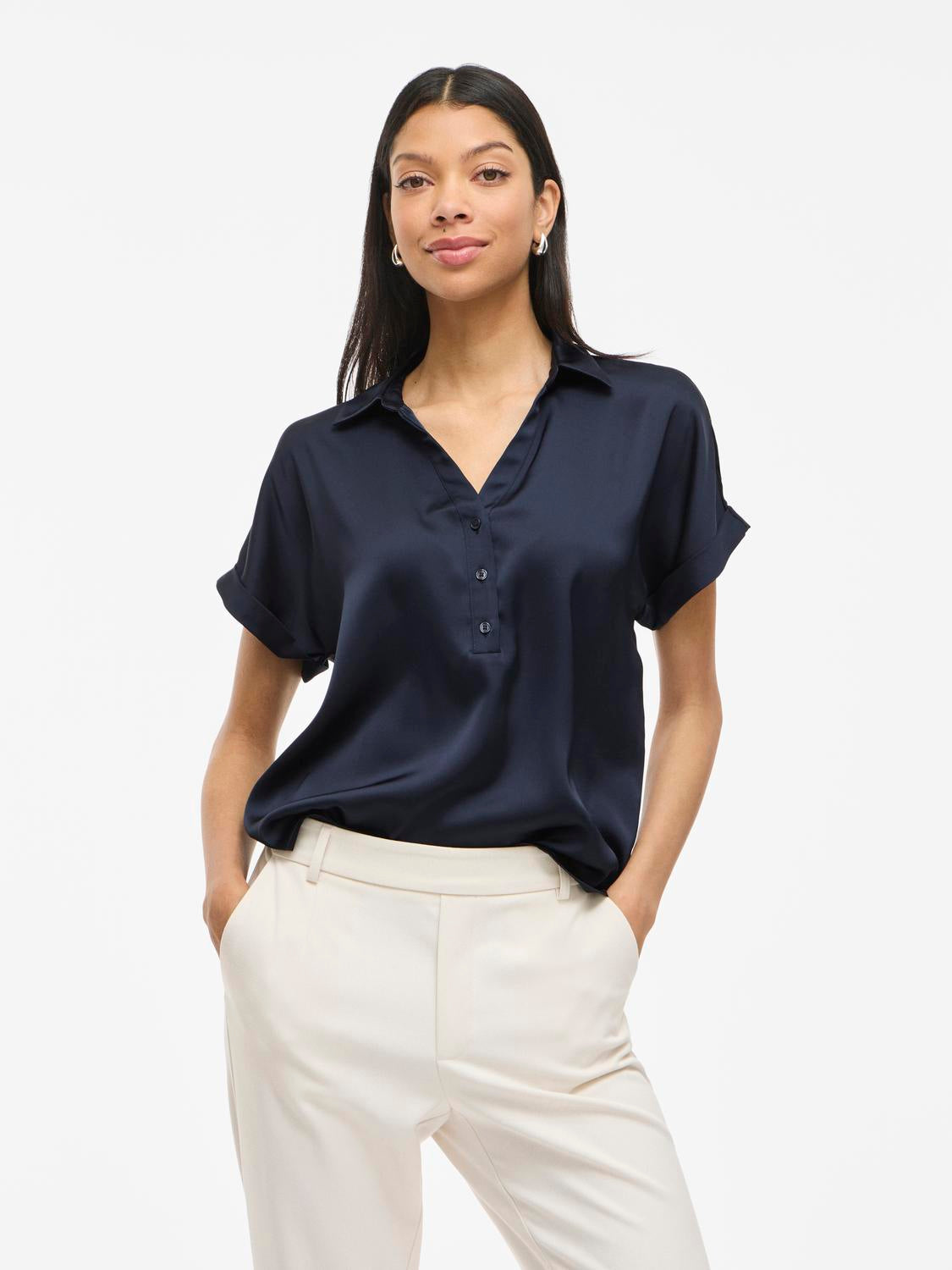 Blusa Satinada Elegance – Marino