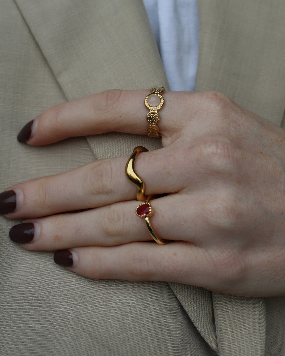 Waves - Anillo - Acero inoxidable - Ajustable
