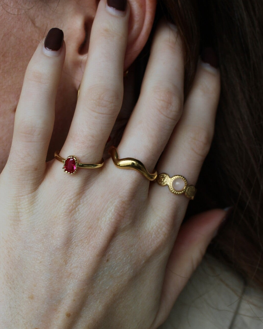 Waves - Anillo - Acero inoxidable - Ajustable