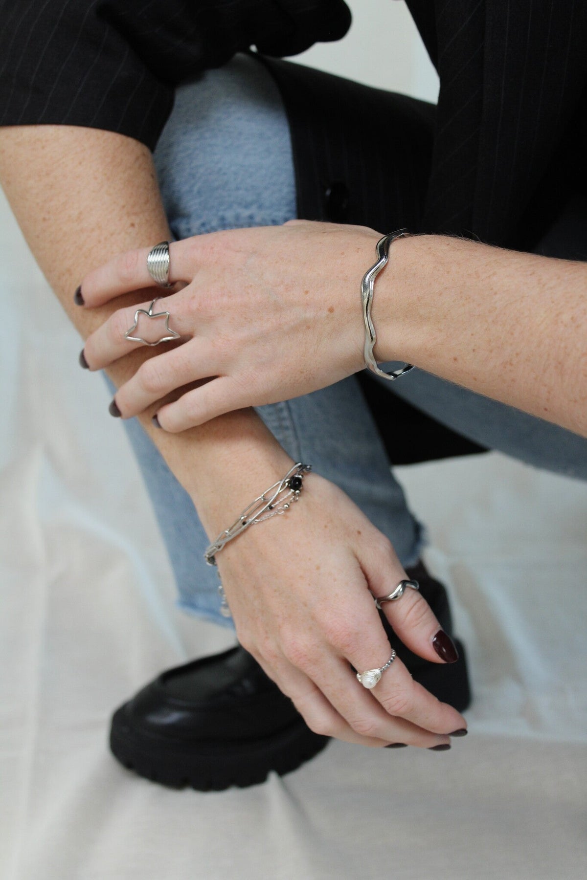 Eloise - Pulsera - Piedra natural - 4 capas - Acero inoxidable
