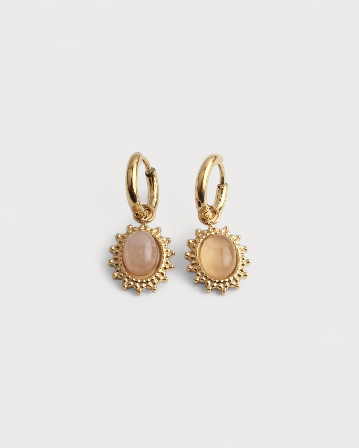 Luna – Pendientes de Piedra Natural – Acero Inoxidable