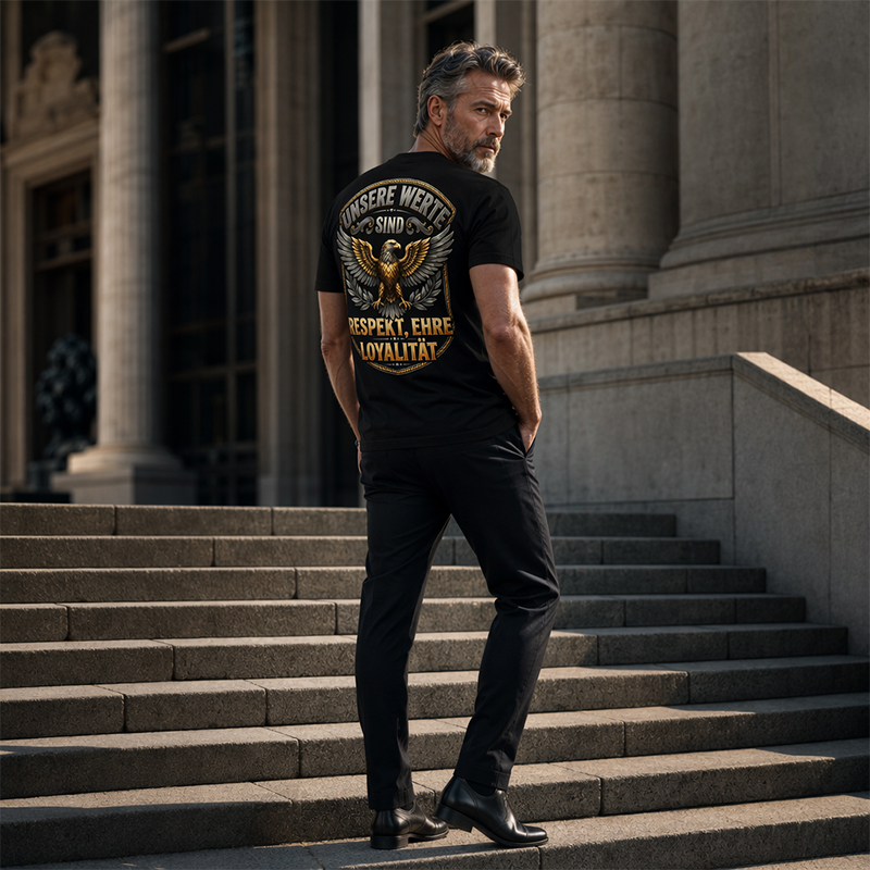 Urban Eagle 🦅 - Camiseta de hombre estampada de manga corta y cuello redondo