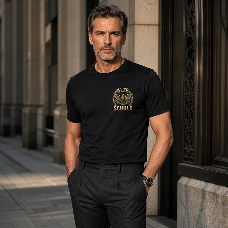 Urban Eagle 🦅 - Camiseta de hombre estampada de manga corta y cuello redondo
