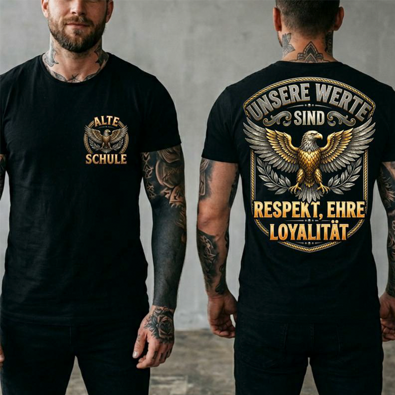 Urban Eagle 🦅 - Camiseta de hombre estampada de manga corta y cuello redondo