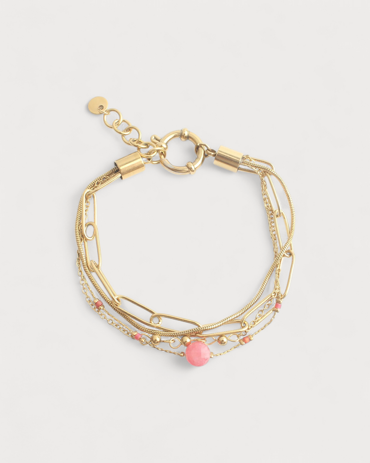 Eloise - Pulsera - Piedra natural - 4 capas - Acero inoxidable