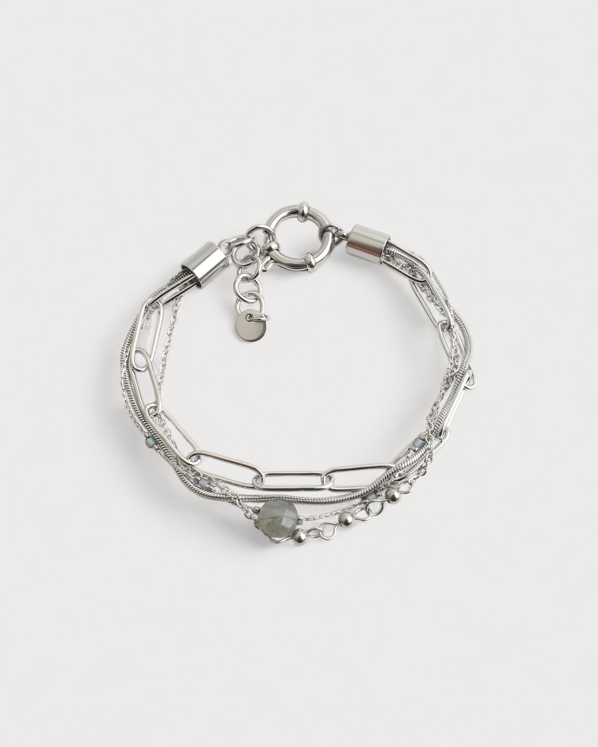 Eloise - Pulsera - Piedra natural - 4 capas - Acero inoxidable