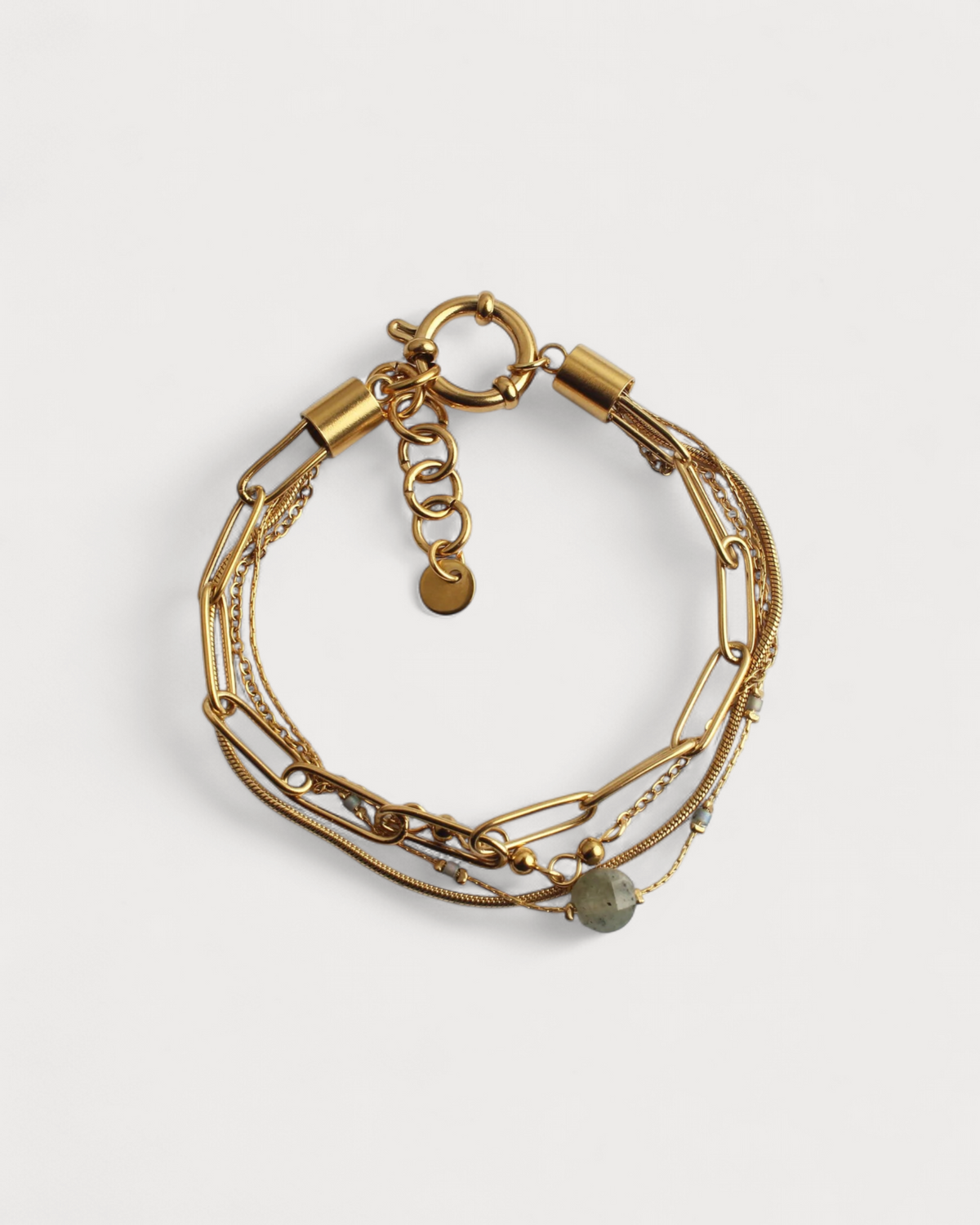 Eloise - Pulsera - Piedra natural - 4 capas - Acero inoxidable